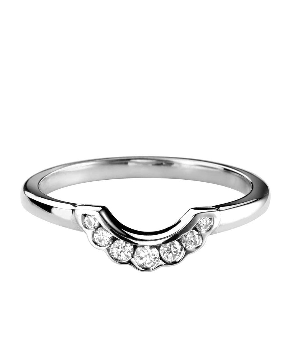 Diamond U Shaped Silhouette Wedding Ring
