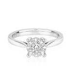 9ct Gold Diamond Cluster Engagement Ring