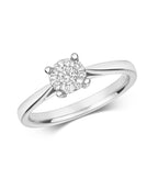 9ct Gold Diamond Cluster Engagement Ring