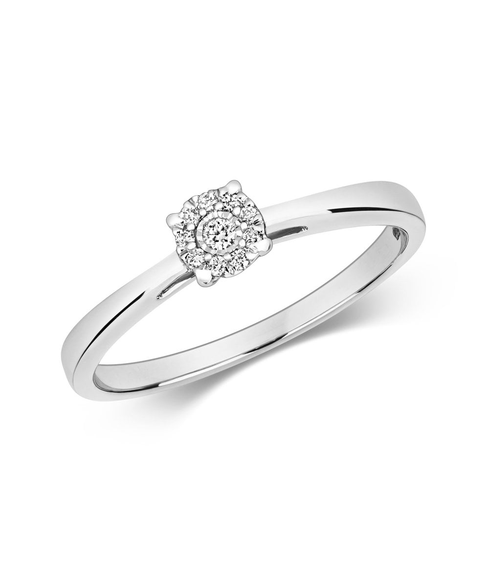 9ct Gold Diamond Cluster Engagement Ring