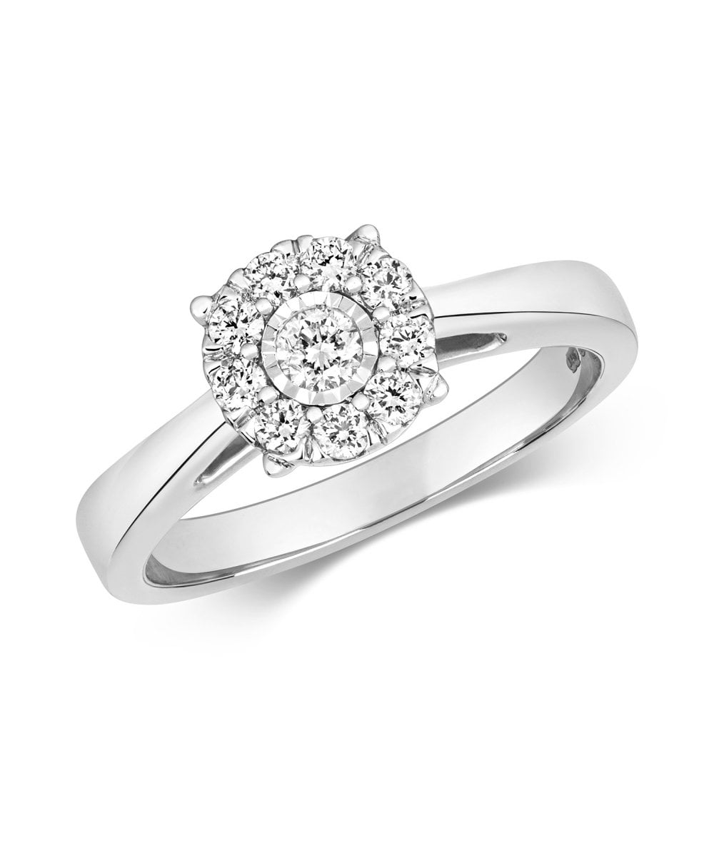 9ct Gold Diamond Cluster Engagement Ring
