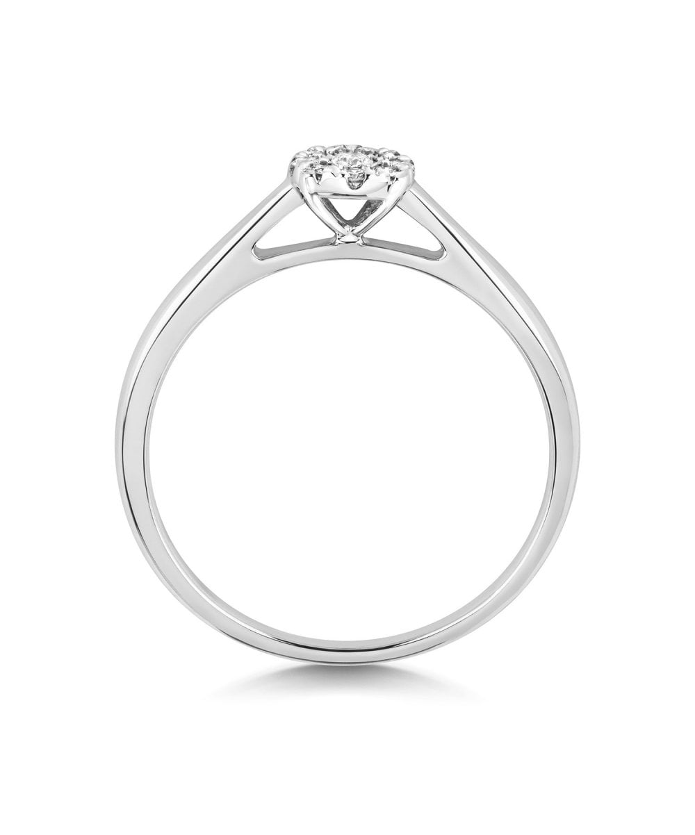 9ct Gold Diamond Cluster Engagement Ring