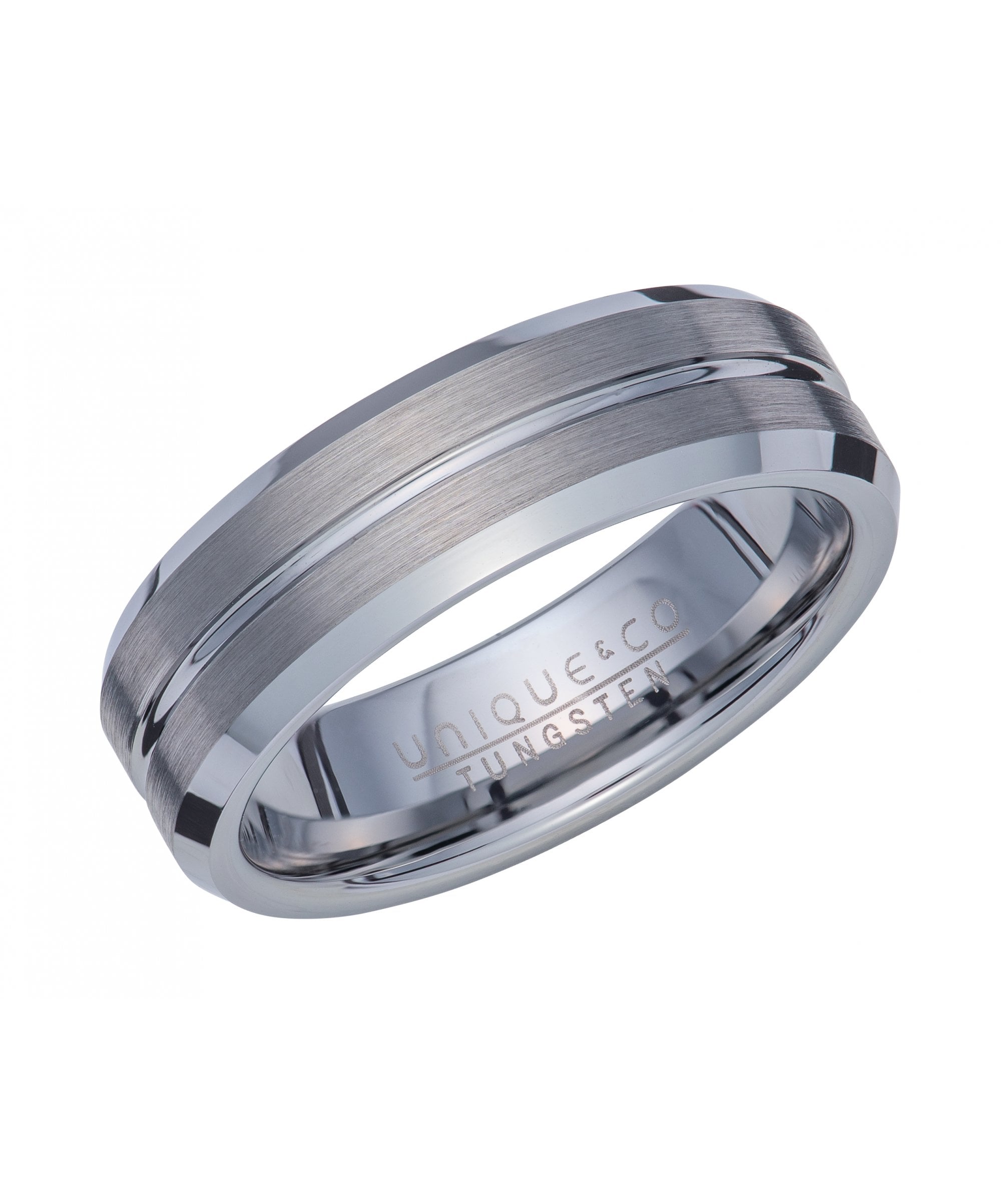 Tungsten 7mm Ring with Bevelled Edge - TUR-130