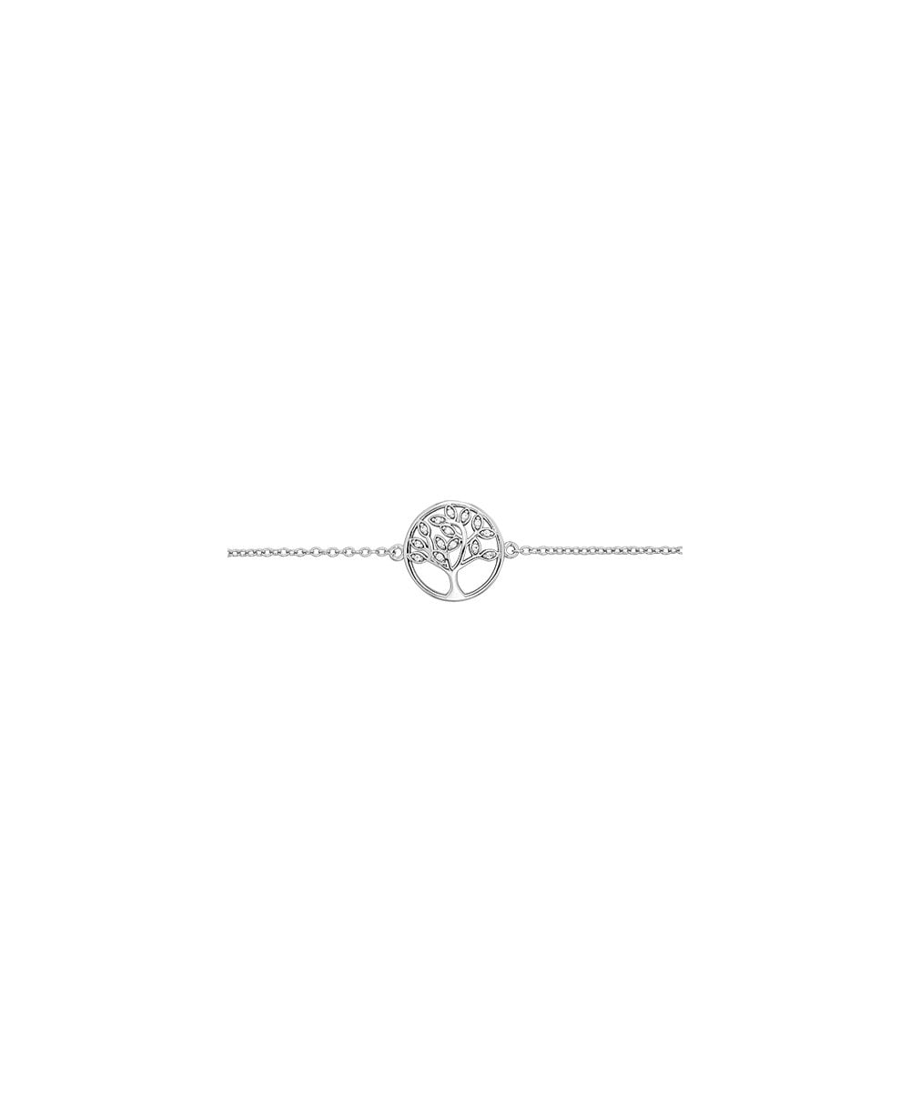 Silver CZ Tree of Life Bracelet