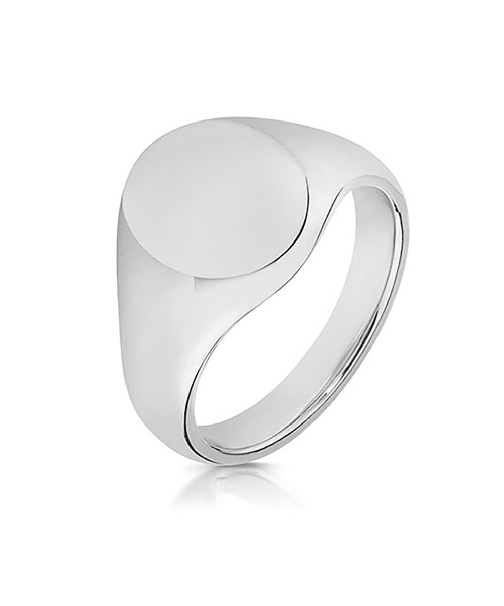 Sterling Silver 12x10mm Oval Signet Ring