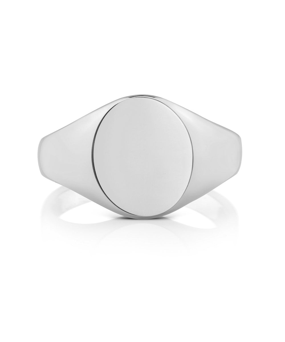 Sterling Silver 12x10mm Oval Signet Ring
