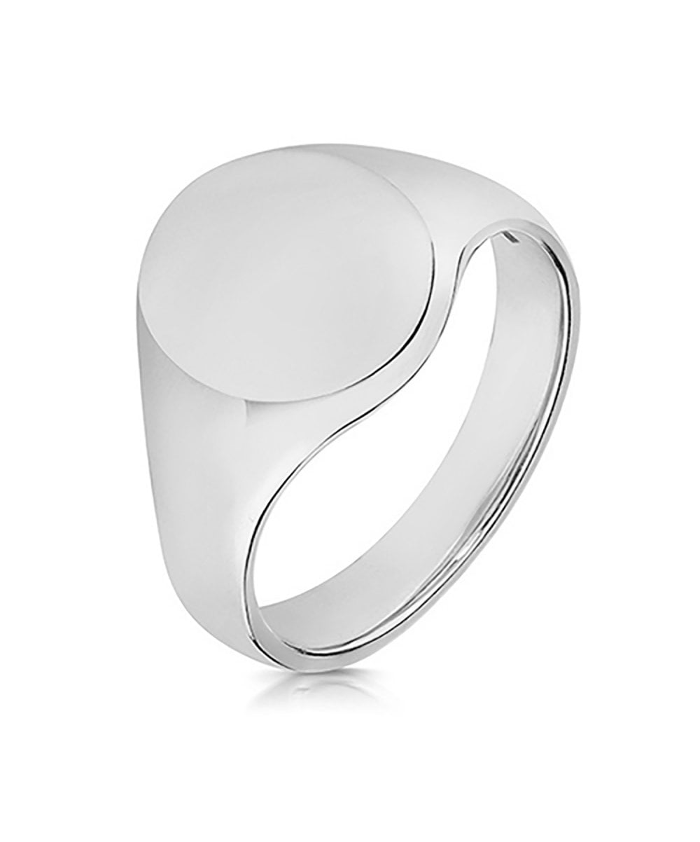 Sterling Silver 14x12mm Oval Signet Ring