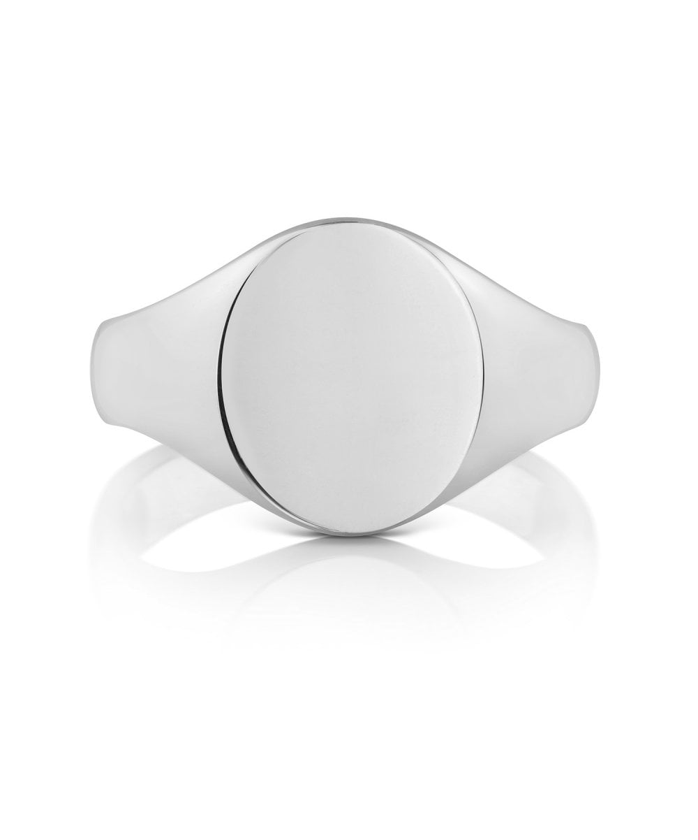 Sterling Silver 14x12mm Oval Signet Ring