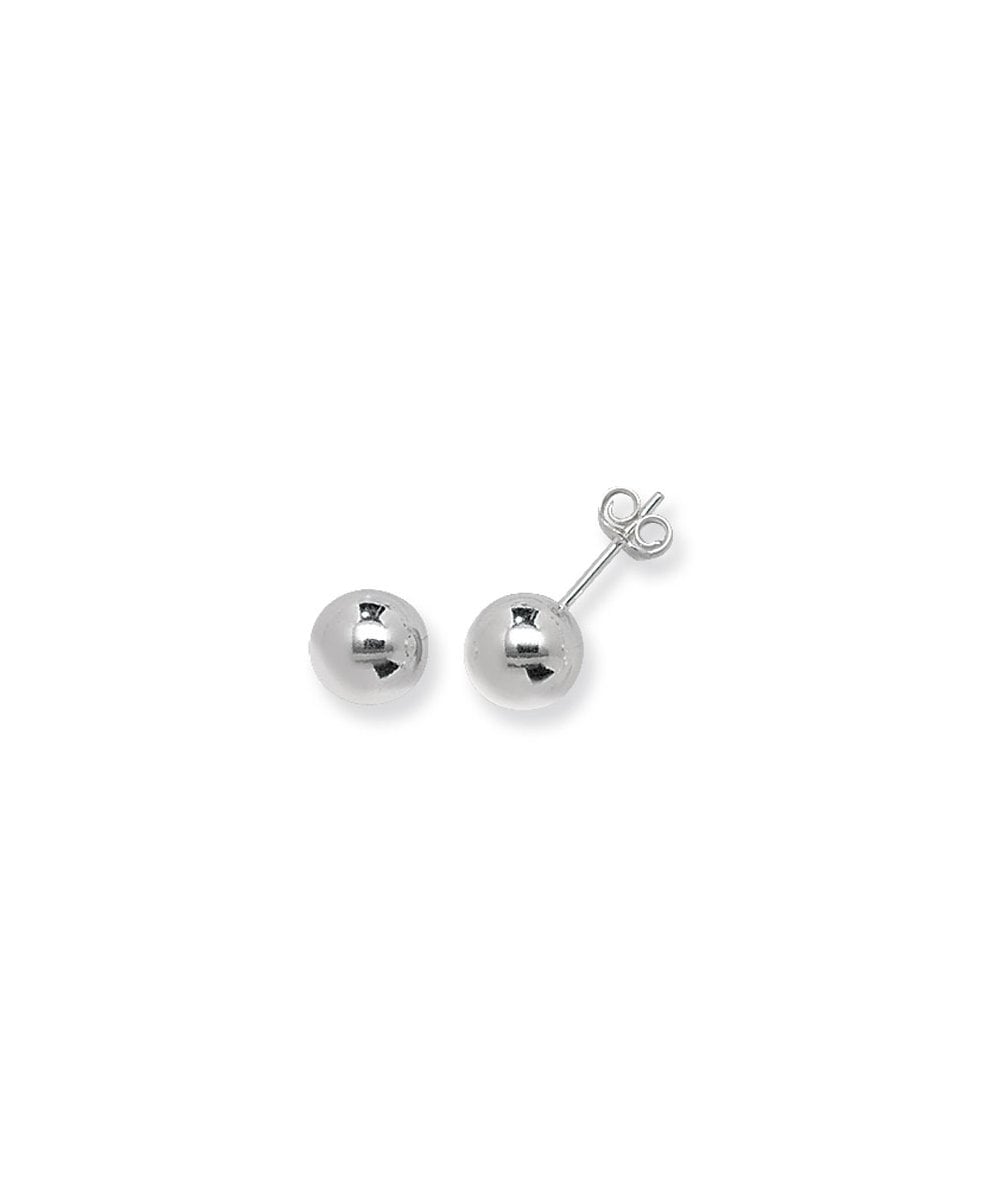 Silver 8mm Ball Stud Earrings