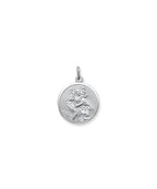 Sterling Silver Medium Sized Double Sided St Christopher Pendant