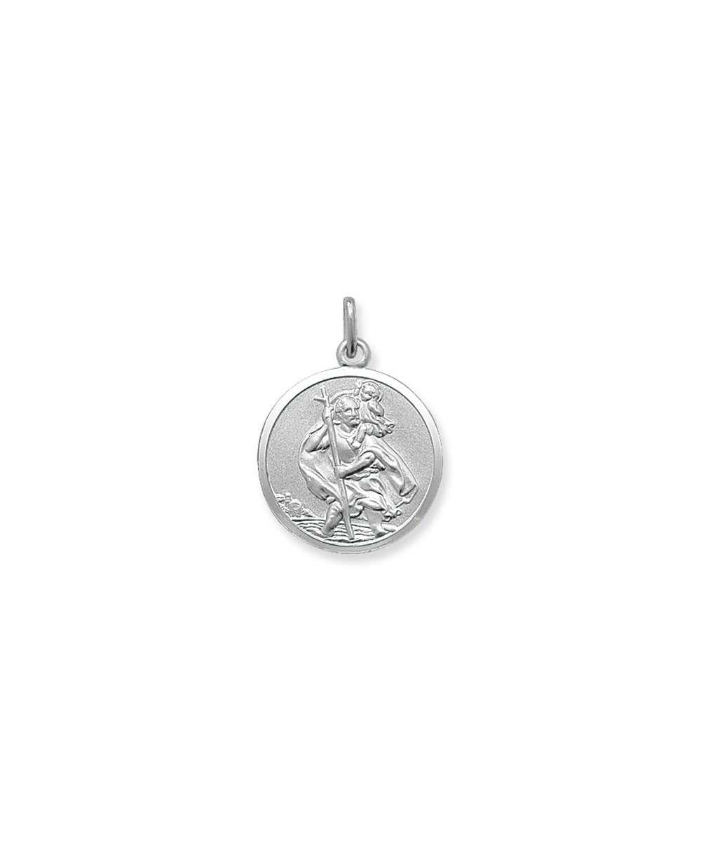 Sterling Silver Medium Sized Double Sided St Christopher Pendant