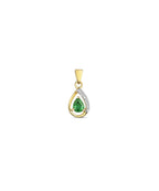 9ct Gold Diamond & Emerald Pendant