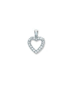 Silver CZ Open Heart Pendant