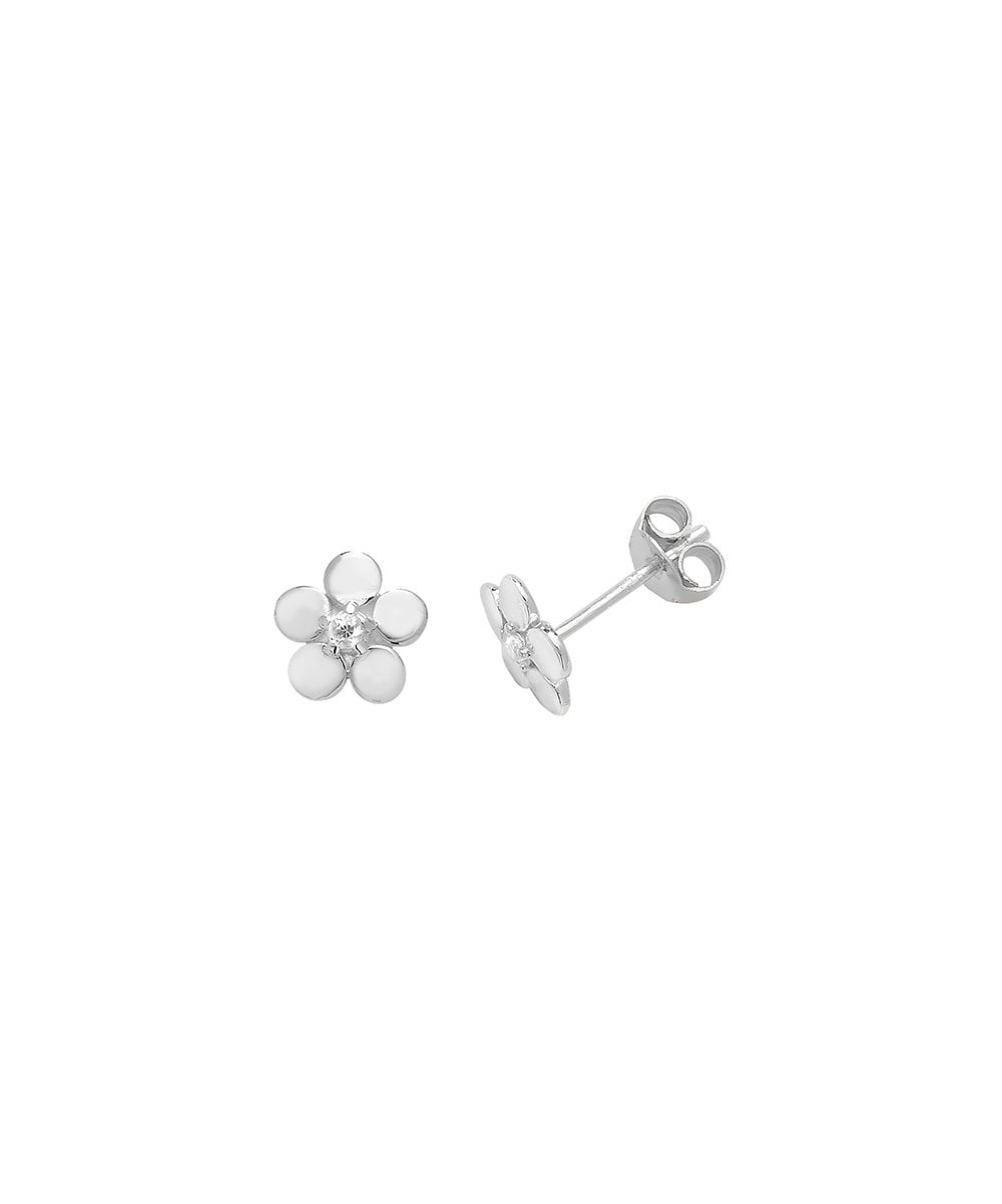 Silver Flower Stud Earrings