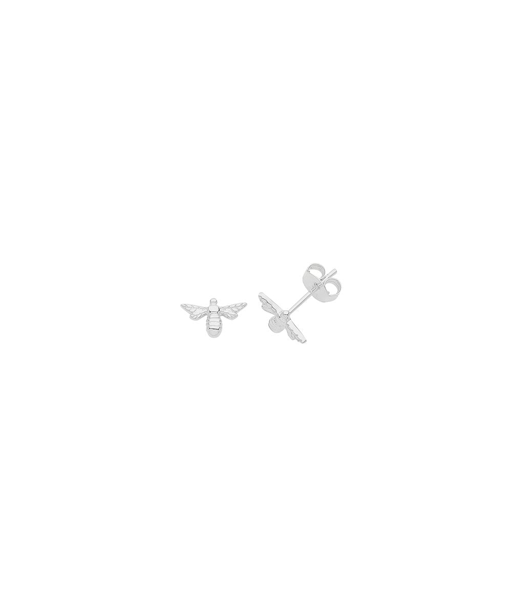 Silver Bumble Bee Stud Earrings