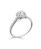 Platinum 0.82ct Lab Grown Round Brilliant Diamond Halo Ring