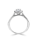 Platinum 0.82ct Lab Grown Round Brilliant Diamond Halo Ring