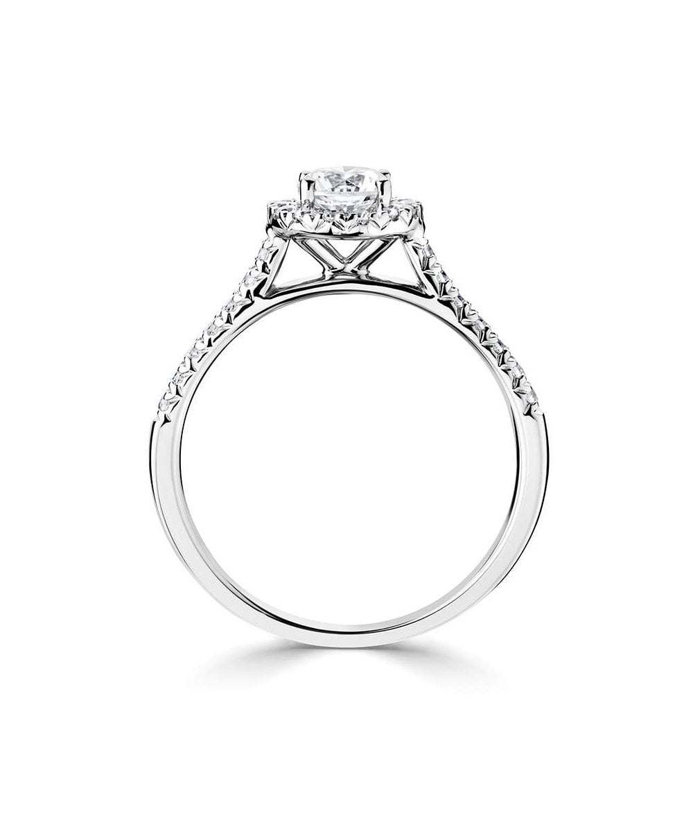 Platinum 0.82ct Lab Grown Round Brilliant Diamond Halo Ring