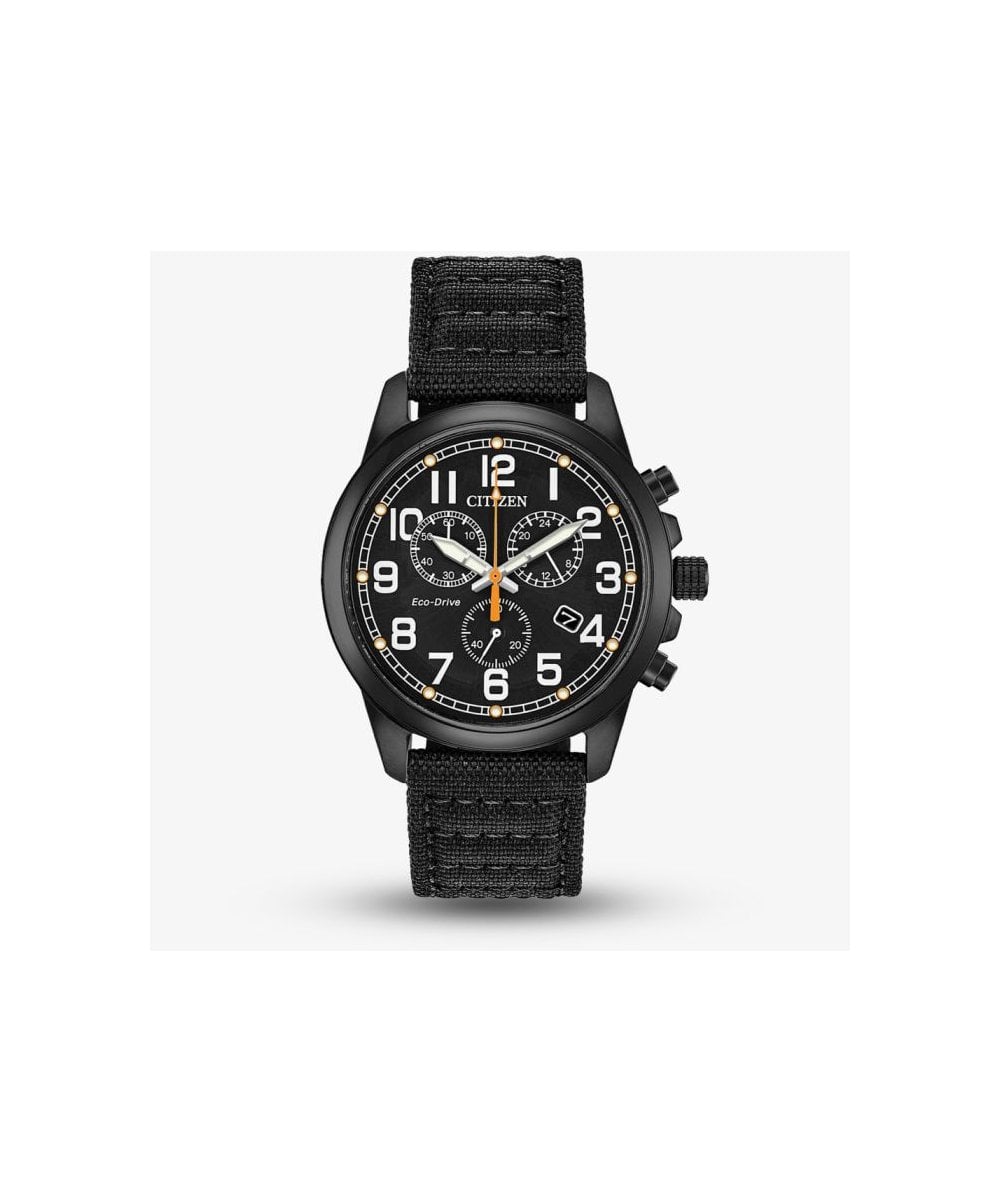 Citizen Eco-Drive Gents Military Style Black Fabric Strap Watch