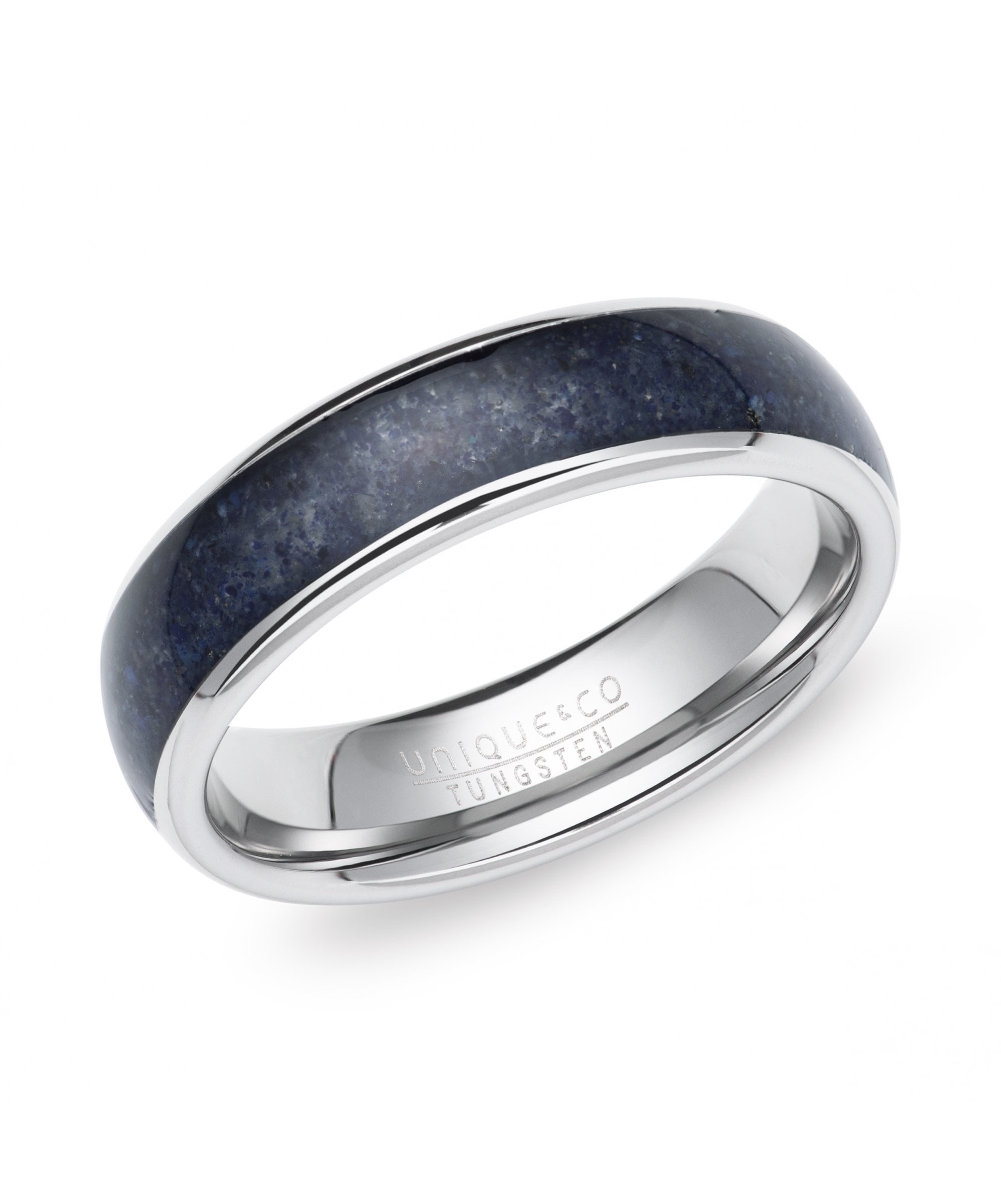 Tungsten 6mm Ring with Lapis Lazuli Inlay - TUR-181