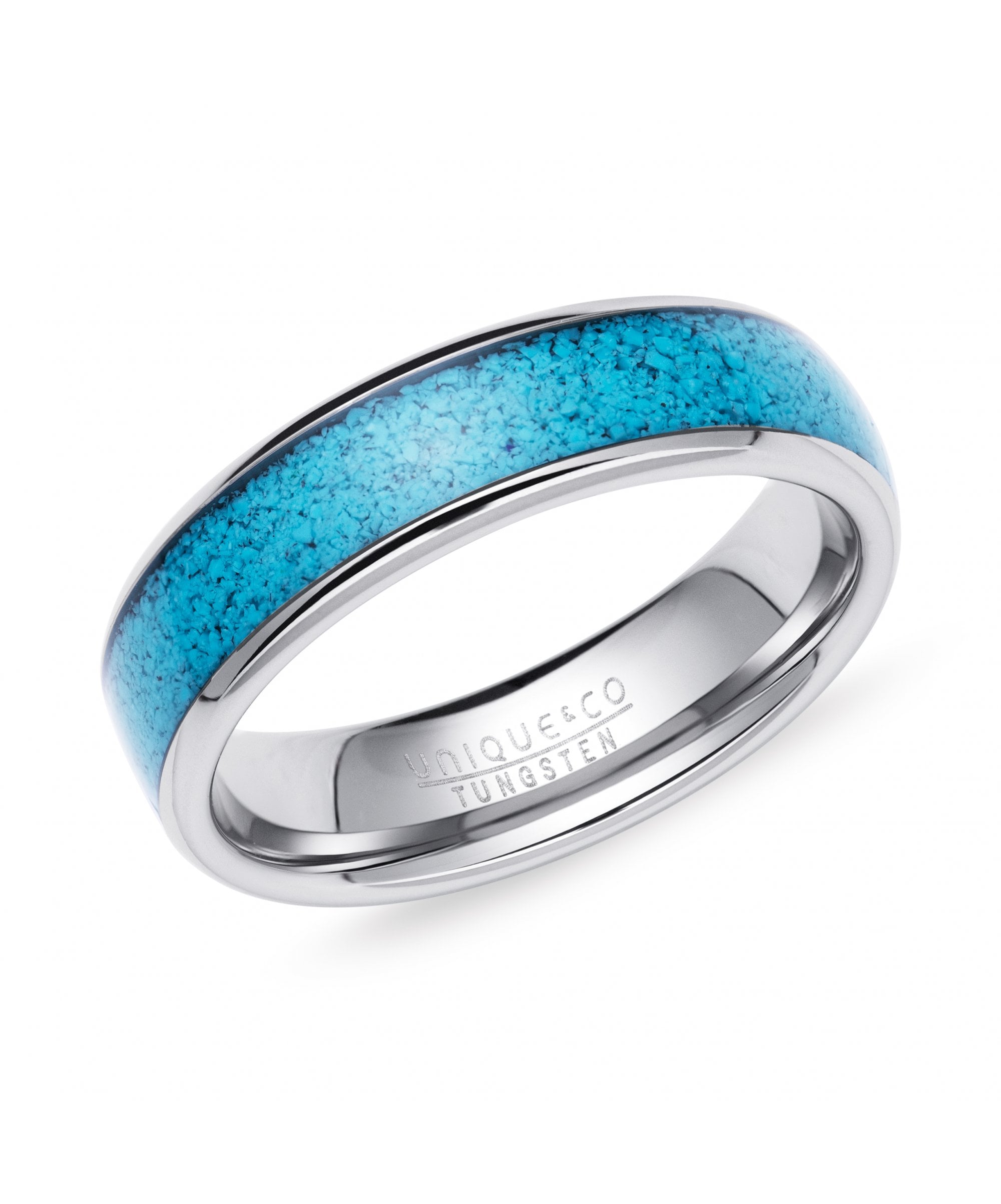 Tungsten 6mm Ring with Turquoise Inlay - TUR-180