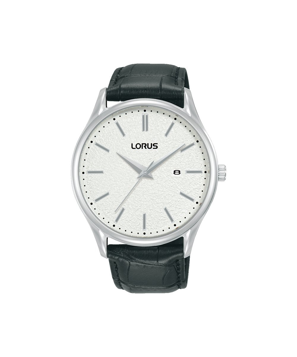 Lorus Black Leather Strap Gents Watch - RH937QX9