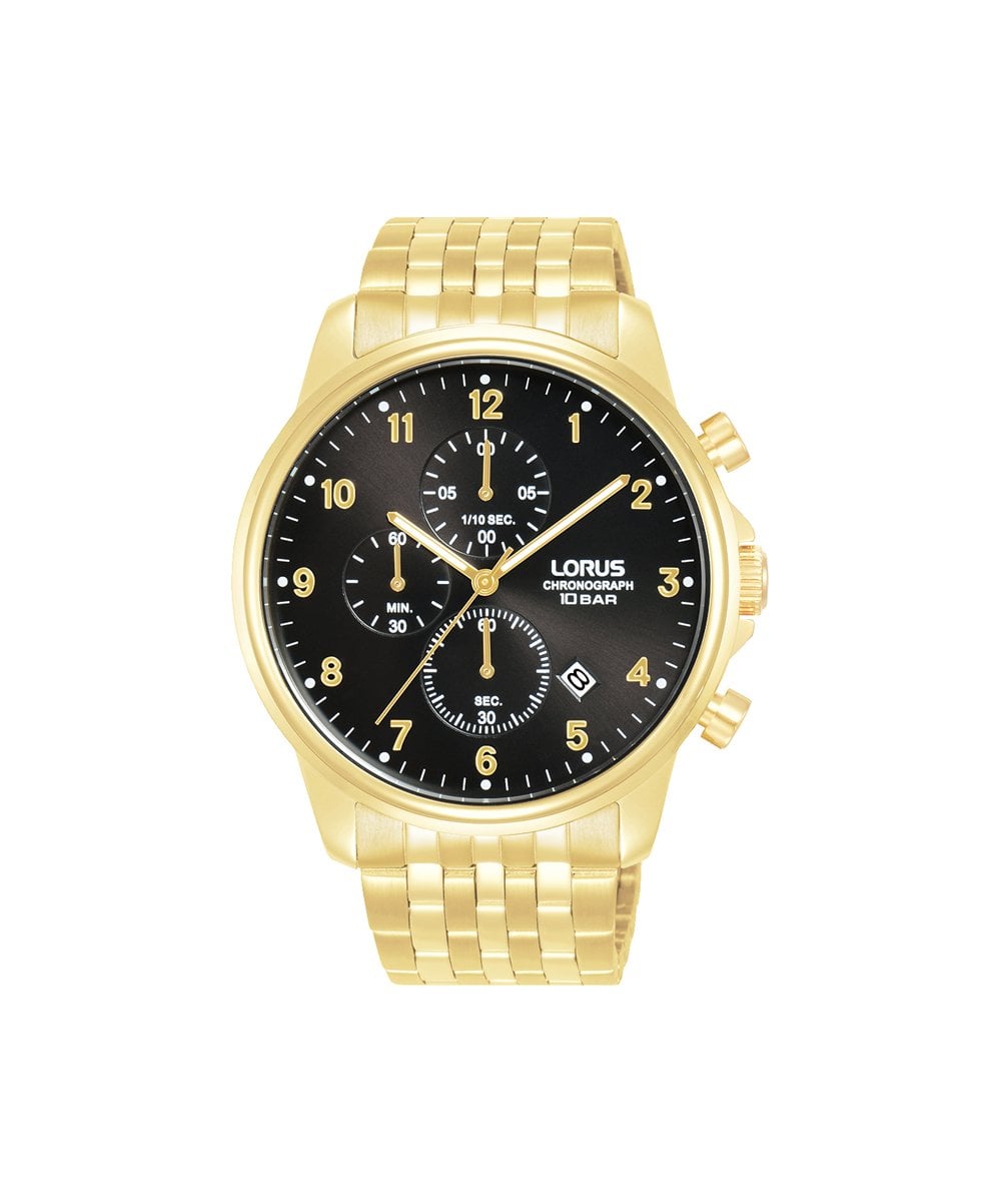 Lorus Chronograph Gold Plated Gents Bracelet Watch - RM340JX9