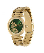 Signature Floral T-Bar Gold Bracelet Watch