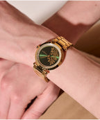 Signature Floral T-Bar Gold Bracelet Watch