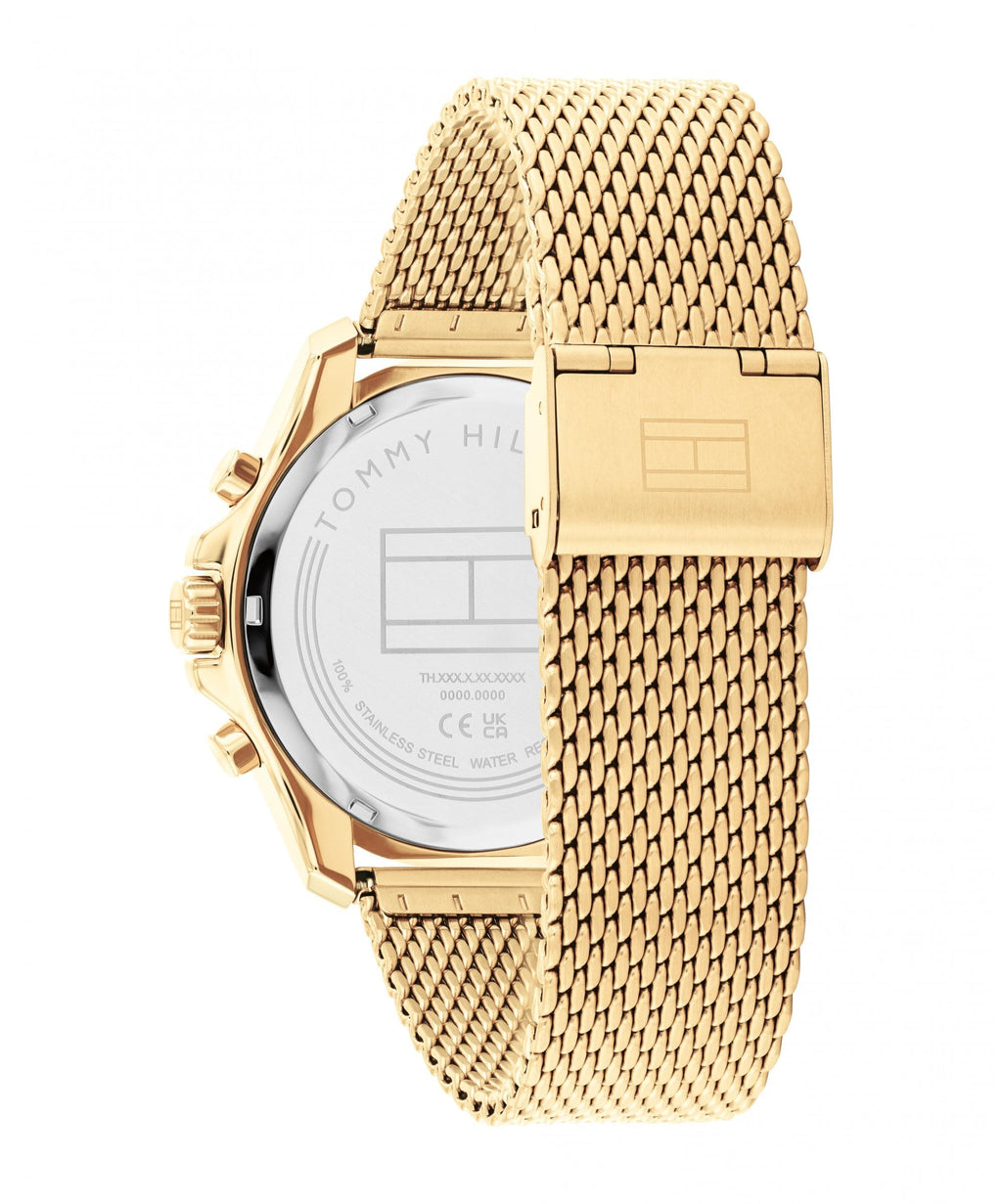 Tommy Hilfiger Jordan Green & Gold Gents Mesh Bracelet Watch