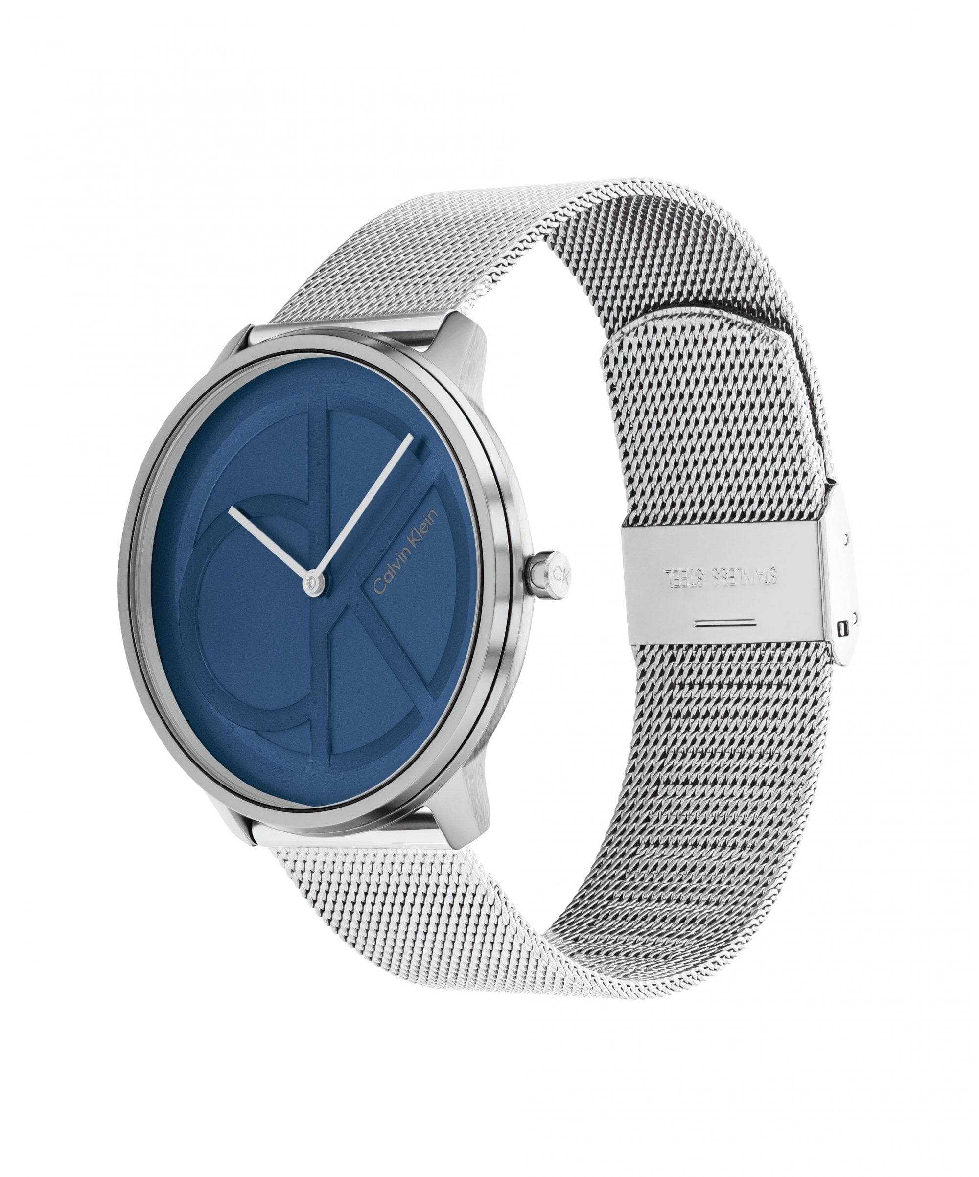 Calvin Klein Unisex Iconic Blue Logo Mesh Bracelet Watch