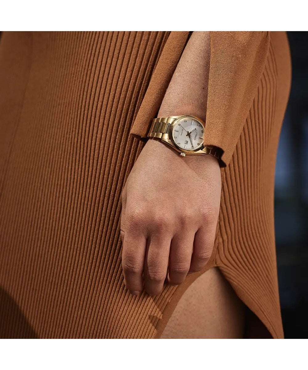 Citizen Eco-Drive Gold Plated Diamond Ladies Bracelet Watch