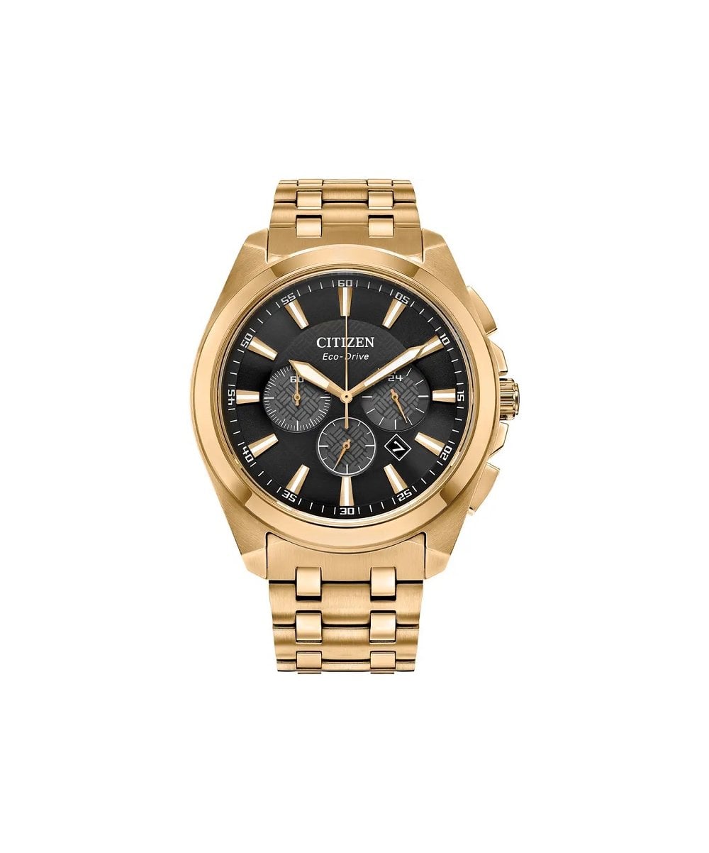 Citizen Eco-Drive Gold Plated Chronograph Gents Bracelet Watch