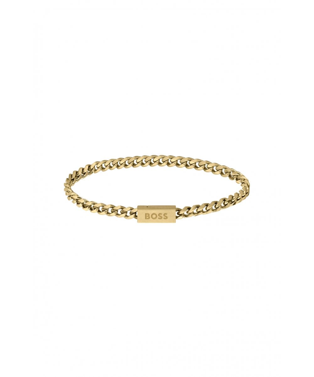 BOSS Chain Link Gents Gold Tone Bracelet