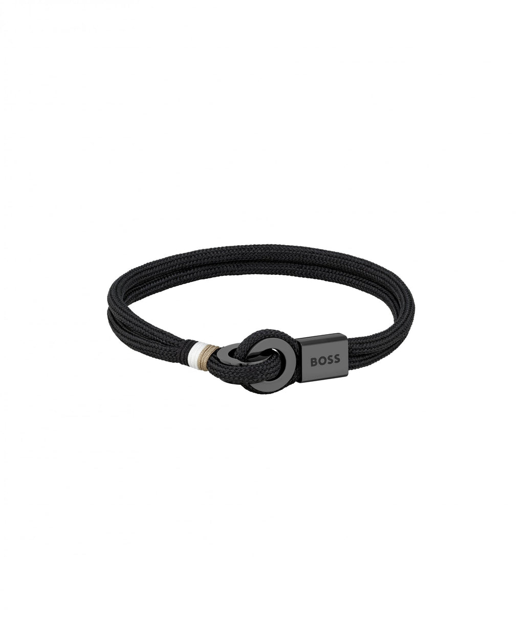 BOSS Thad Sport Nylon Black Cord Gents Bracelet