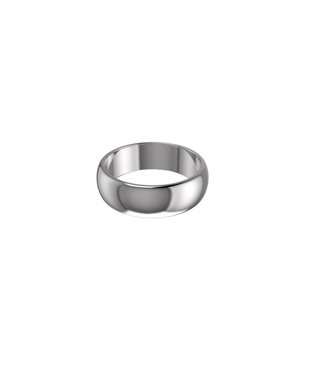 9ct White Gold 7mm D Shape Wedding Ring