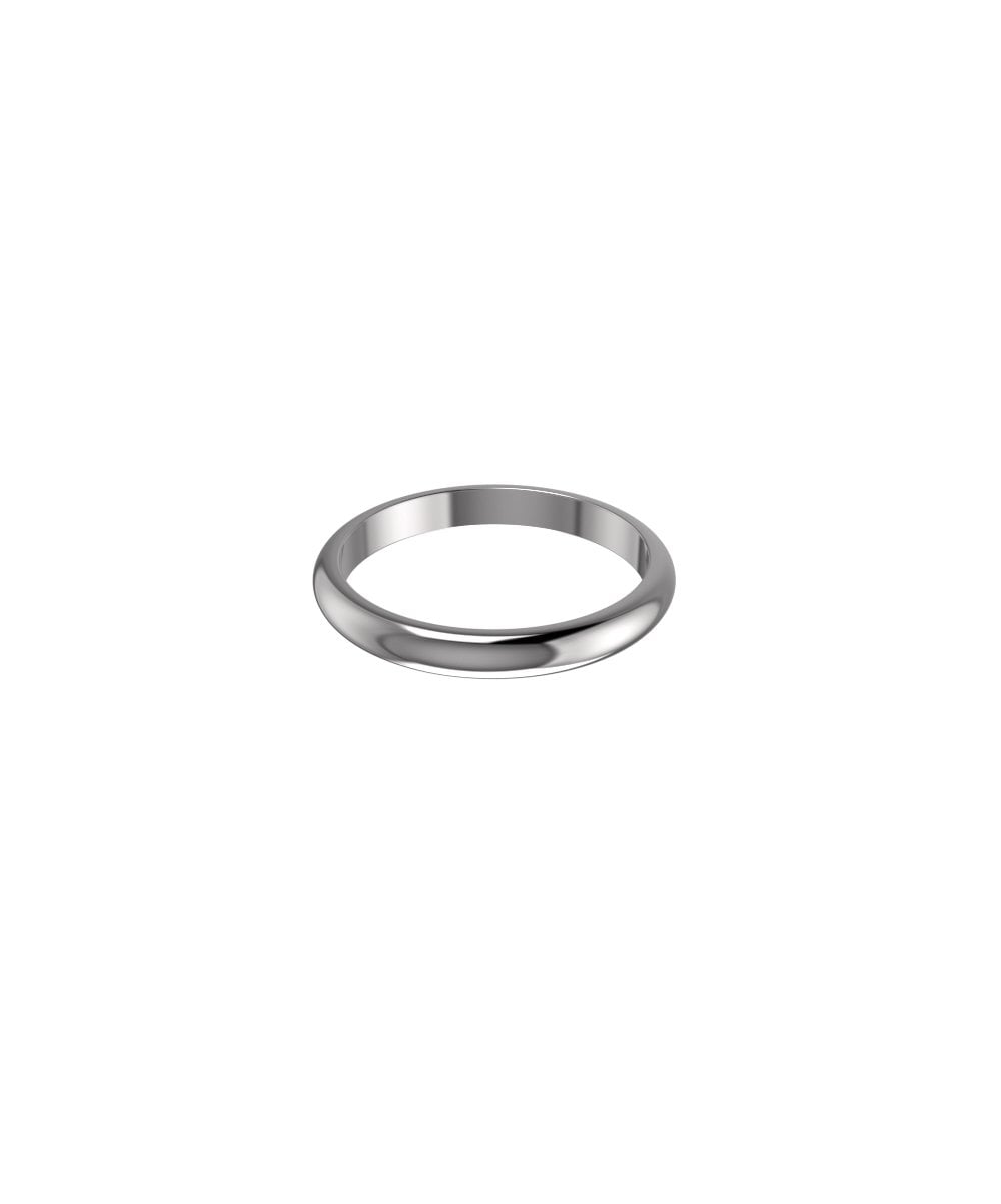 9ct White Gold 3mm D Shape Wedding Ring