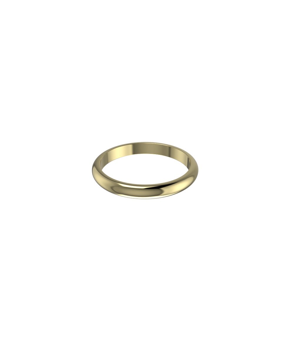 9ct Yellow Gold 3mm D Shape Wedding Ring