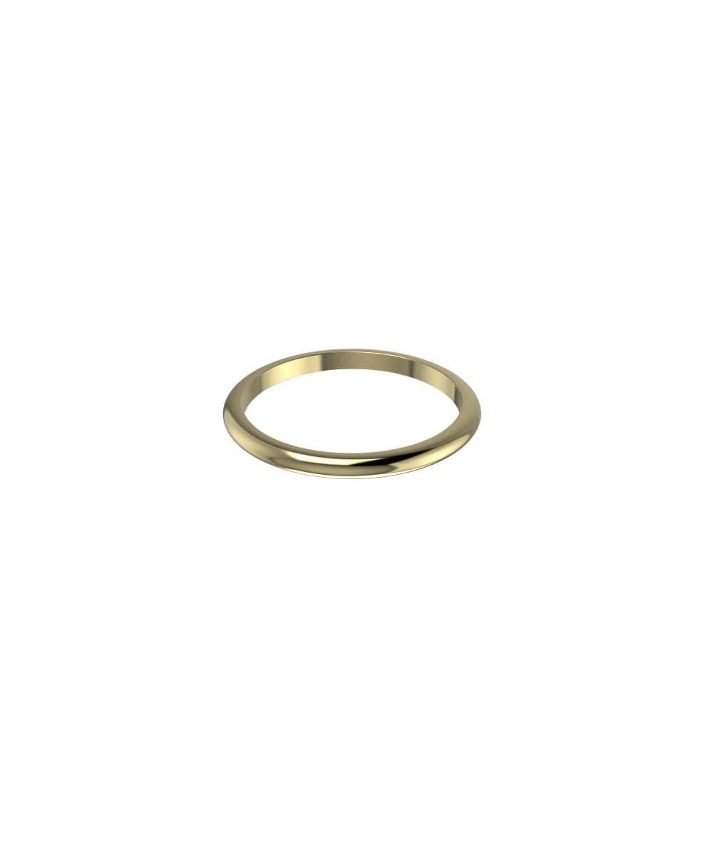 9ct Yellow Gold 2mm D Shape Wedding Ring