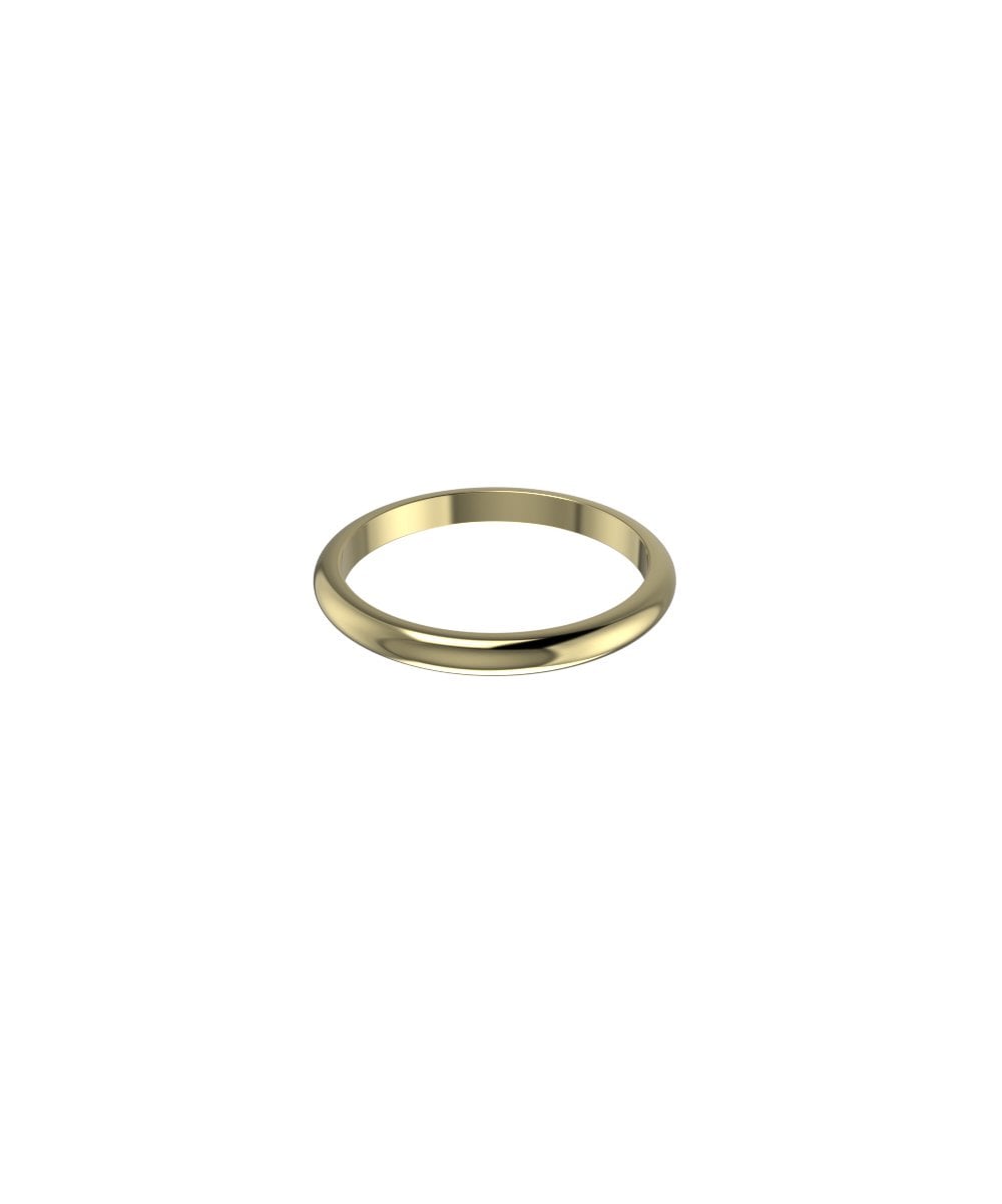 18ct Yellow Gold 2.5mm D Shape Wedding Ring