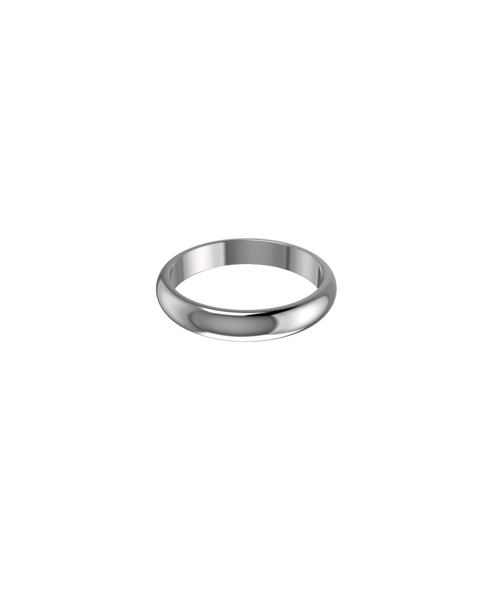 Platinum 4mm D Shape Wedding Ring