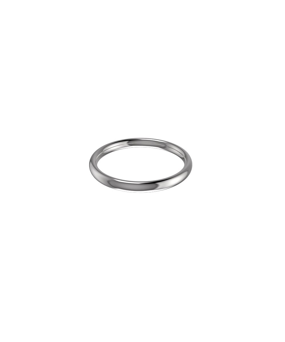 18ct White Gold 2.5mm Oval Court Wedding Ring