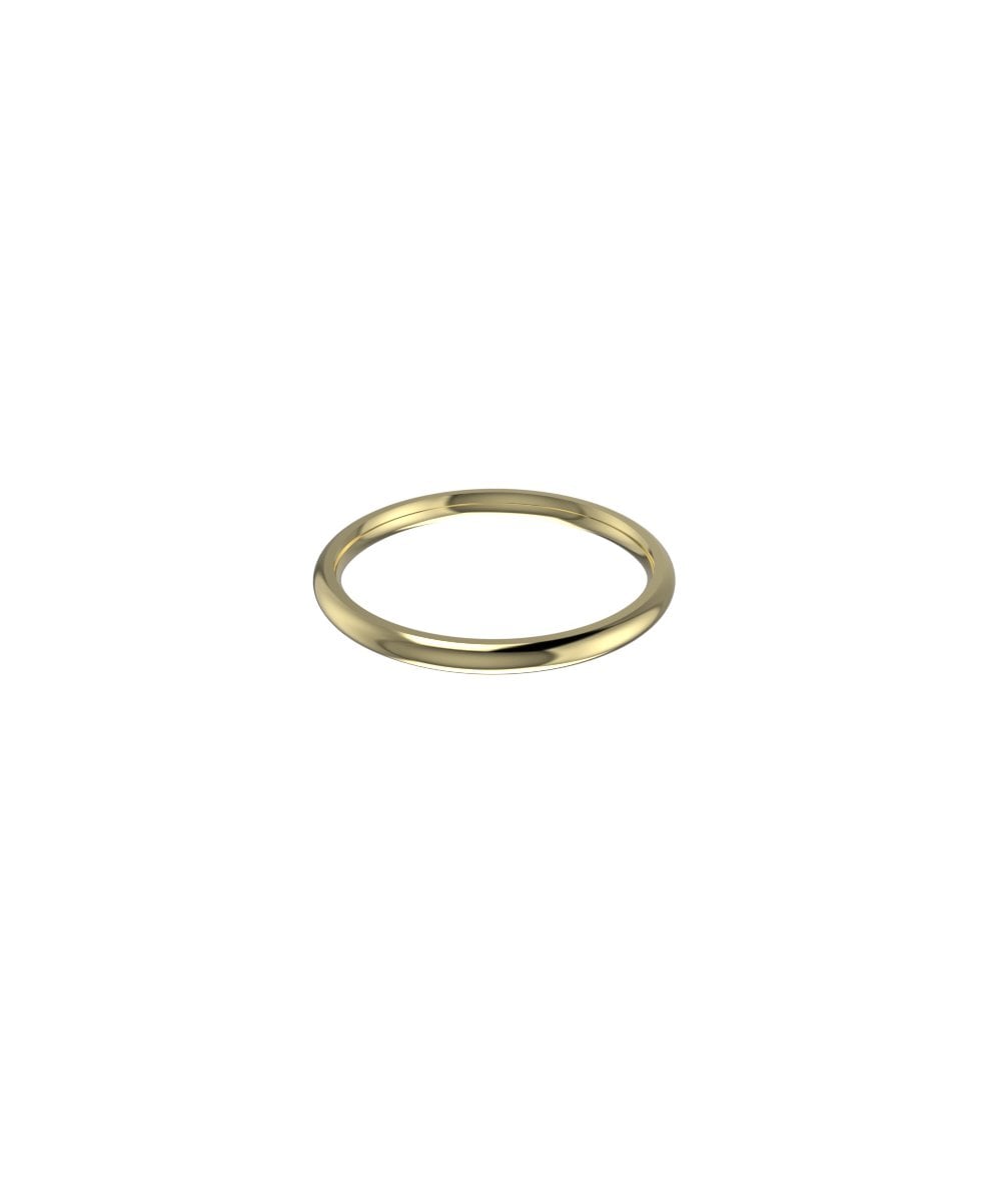 9ct Yellow Gold 2mm Classic Court Wedding Ring