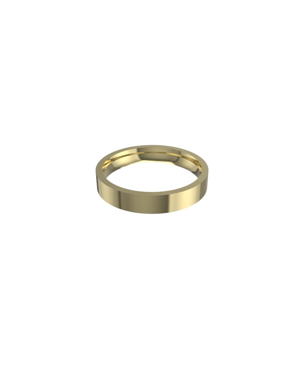 9ct Yellow Gold 4mm Flat Court Wedding Ring