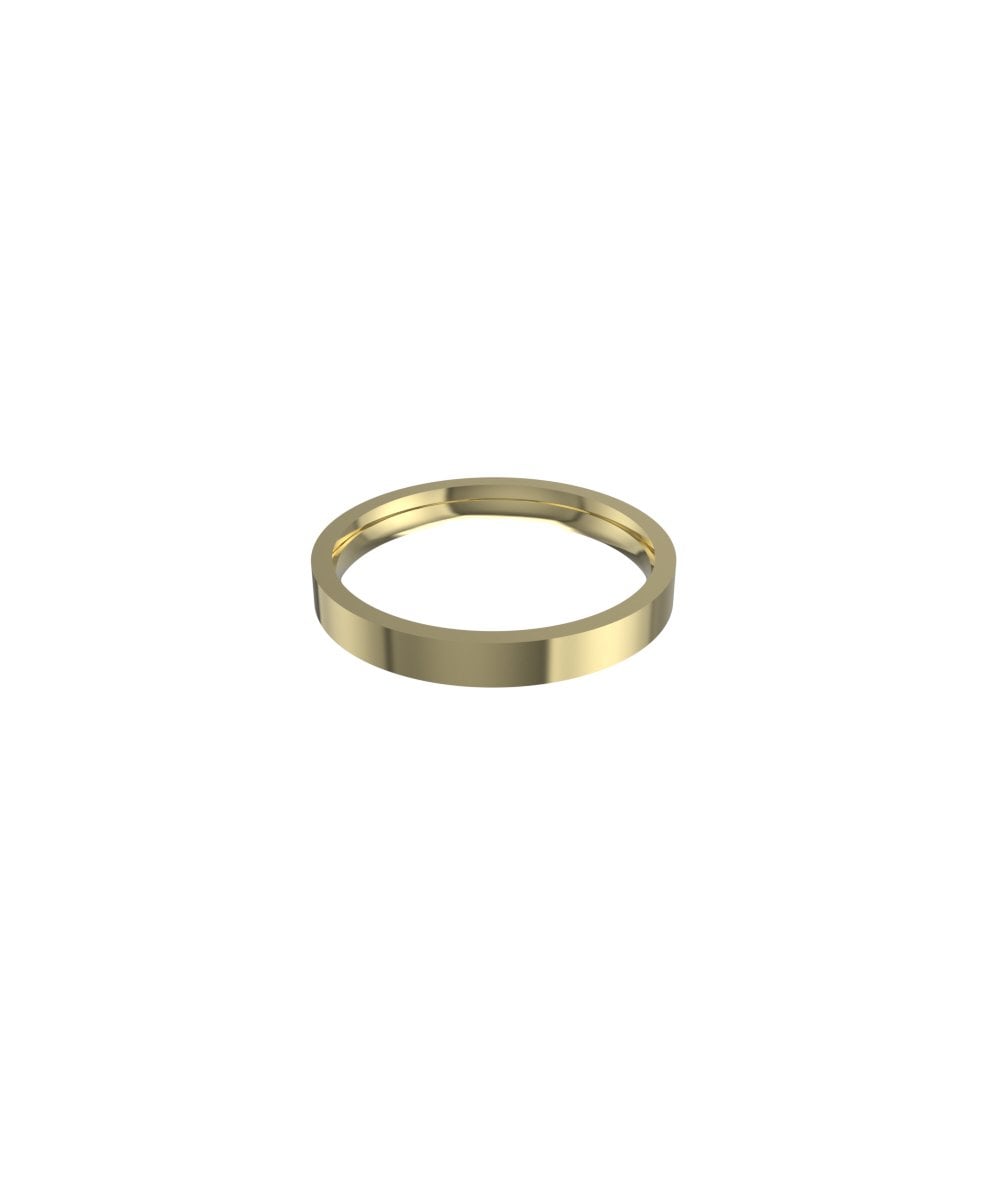 18ct Yellow Gold 3mm Flat Court Wedding Ring