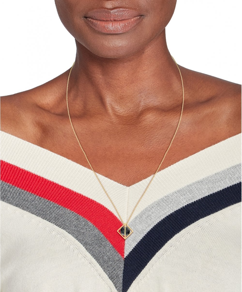 Tommy Hilfiger Framed Stones Gold Plated Ladies Necklace
