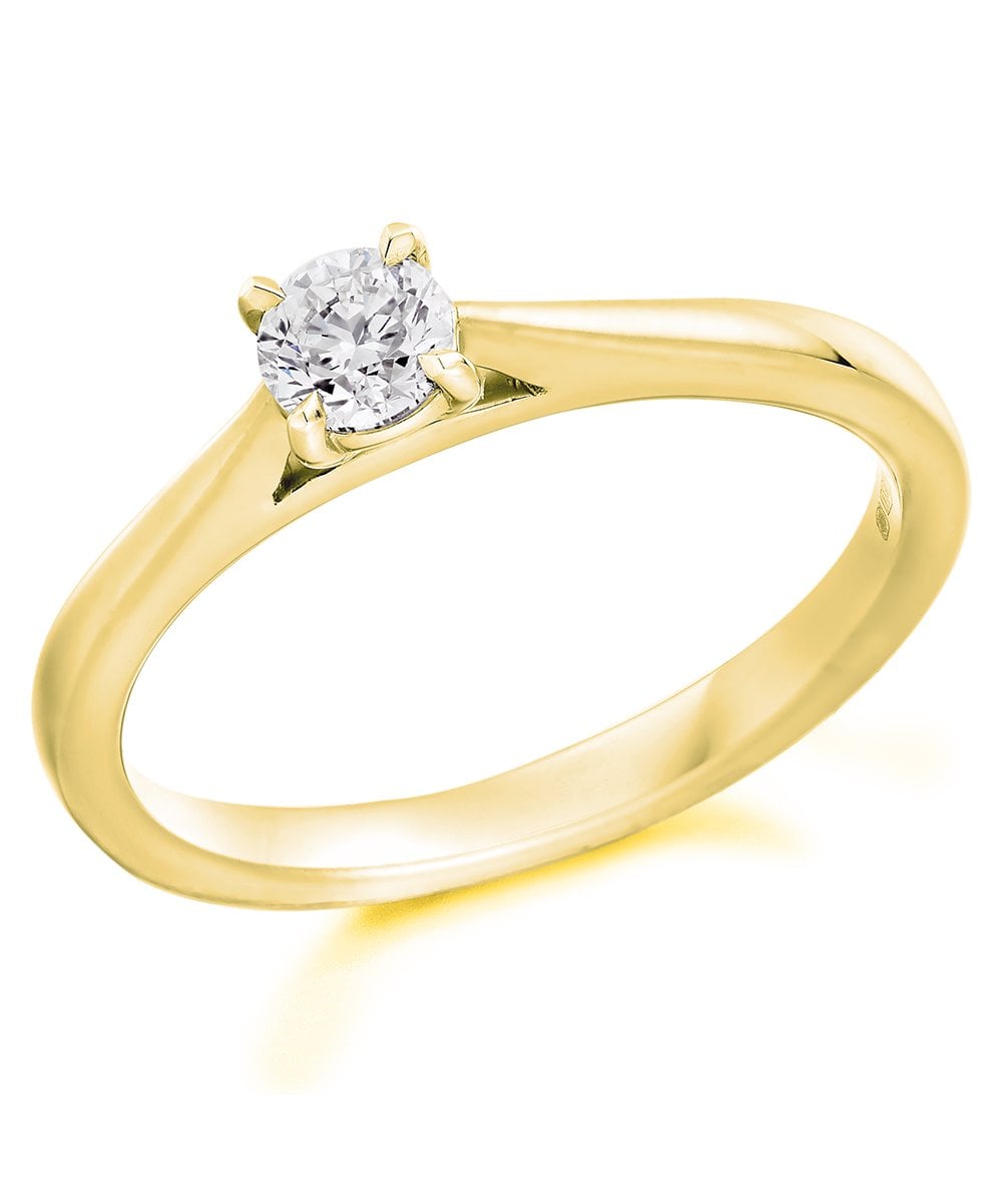 18ct Yellow Gold Diamond Solitaire Engagement Ring