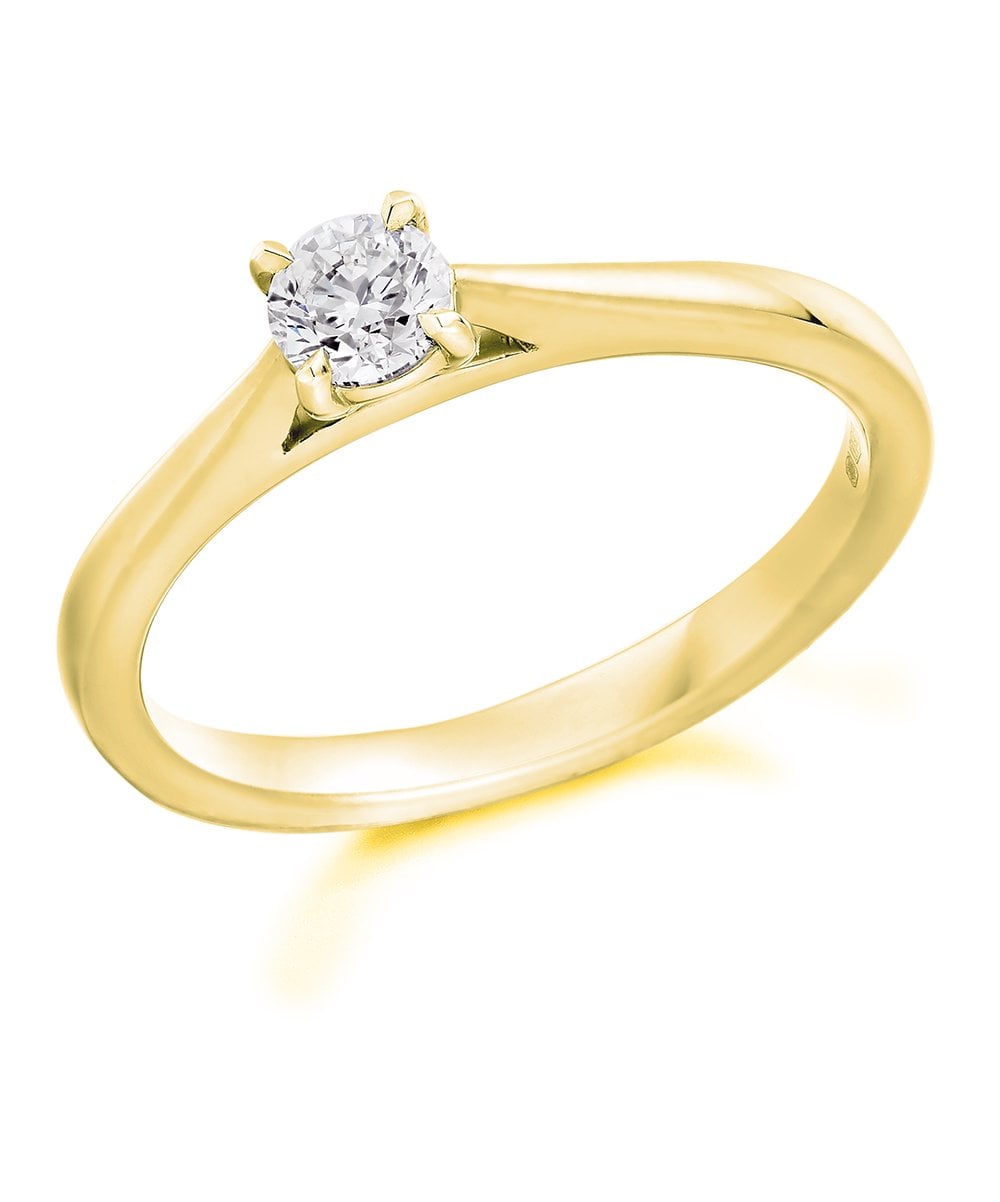 18ct Yellow Gold Diamond Solitaire Engagement Ring