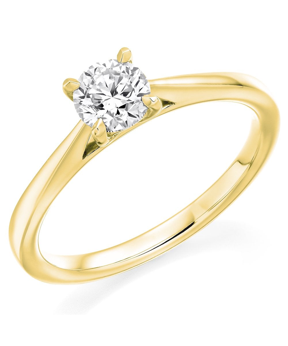 18ct Yellow Gold Diamond Solitaire Engagement Ring