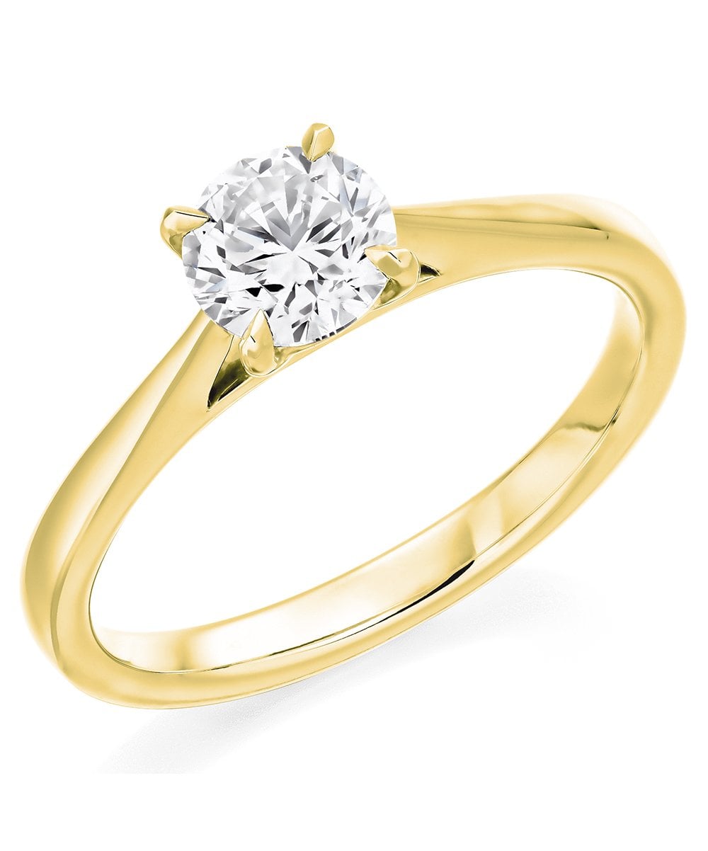 18ct Yellow Gold Diamond Solitaire Engagement Ring